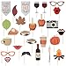 LASLU Happy Fall Yall Photo Booth Props- Fall Pumpkin Kisses Harvest Wishes Props -26pcs