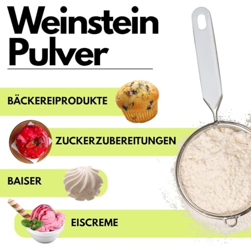 Saporepuro Weinstein Backpulver 100 Gr - Cream of tartar - Kaliumtartrat