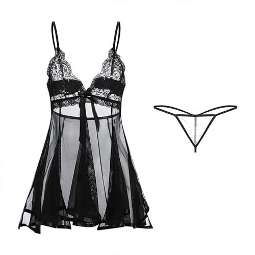 [三丸] ベビードール レディース 女性用 セクシーランジェリー 過激 変態 sm コスプレ 可愛い エロ シースルー レース 極薄 Vネック 胸の露出 尻の露出 裸の背中 サスペンダー誘惑 セクシーTバック えろい下着 あだるとグッズ 女性 ランジェリー セクシー エッチ コスチューム 大人 アダルトグッズ - 画像5