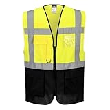 Portwest Chaleco Executive Warsaw, Tamaño: M, Color: Amarillo/Marino, C476YNRM