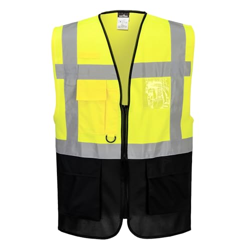 Portwest WARSCHAU EXEKUTIV WESTE, Größe: 5XL, Farbe: Gelb/Marine, C476YNR5XL