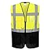 Portwest C476 Warsaw Executive Hi Vis Vest with Pockets and Zip Mens Reflective Safety Gilet Hivisible Workwear Polyester Construction Roadwork Warehouse Site Highways, Yellow/Navy, XXXL