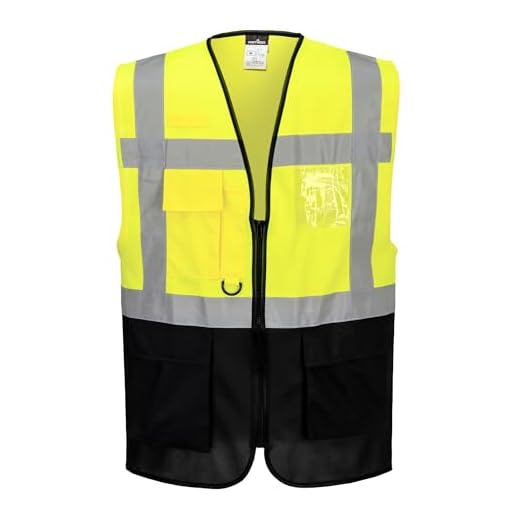 Portwest Warsaw Executive, Sicherheitsweste, Gelb / Marine, 5XL