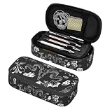 Aoojanu Halloween Magic Elements Mystical Goat Large Pencil Case With Zipper Compartments Stationery Pencil Bag For Kids Teens Students School Supplies