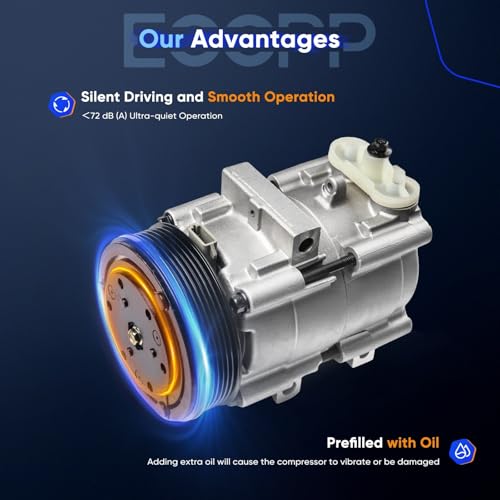 Image of ECCPP AC Compressor 2002-2007 for Ford for F-150 for F-250 for F-350 for F-450 for F-550 Super Duty AC Compressor with Clutch