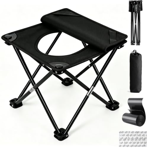 Portable Camping Toilet for Emergencies, Road Trips, Fishing, and Outdoor Adventures - Durable and Lightweight Design