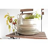 MÄSER 931512 Serie Nottingham Vintage Geschirr-Set für 4 Personen, 20-teiliges Kombiservice mit unregelmäßig runden Formen im Retro Look, Steinzeug, beige
