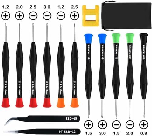 Glasses Screwdriver, 11 PCS Small Screwdriver Set for Spectacle PS4 Watch Jewellers with 2PCS Tweezers, Magnetizer and Storage Bag 8 Glasses Screwdriver, 11 PCS Small Screwdriver Set for Spectacle PS4 Watch Jewellers with 2PCS Tweezers, Magnetizer and Storage Bag - Image 8