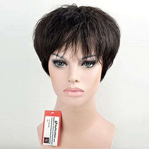 MyNiceHair-100% Pure Human Hair Curly Short Wigs for Black Women, Can be Washed and Curled