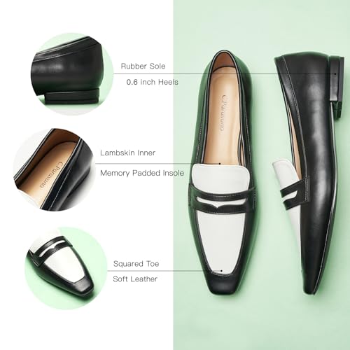 Image of C.Paravano Loafer Women Penny Loafers Flat Shoes for Women Slip On Shoes Crocodile-Embossed
