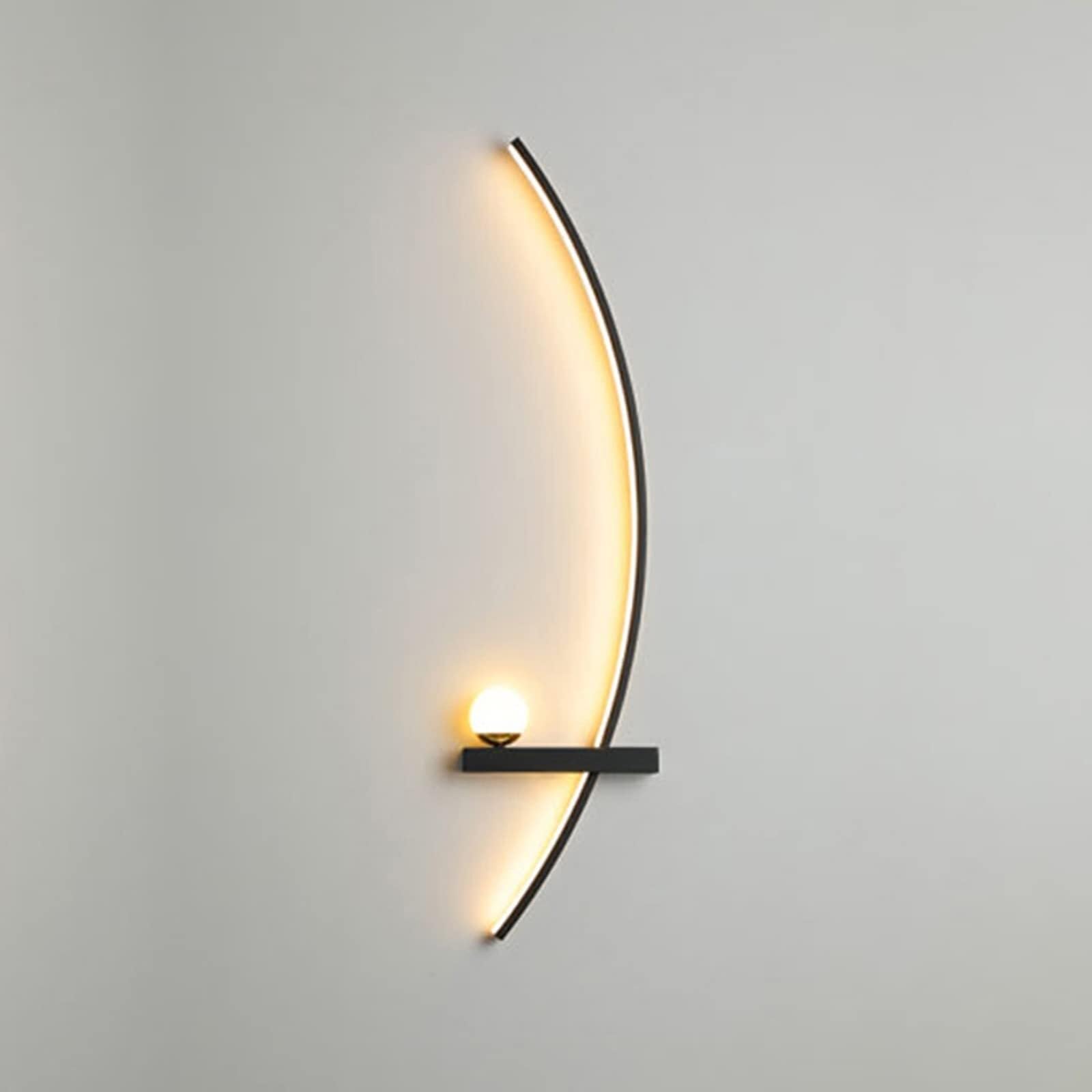 BJKYTMLM Modern LED Wall Lamps, Nordic Minimalist Creative Wall Sconce for Living Room Backgroud Decor Indoor Metal Lighting,Gold,55cm Left(70R,55cm Right)