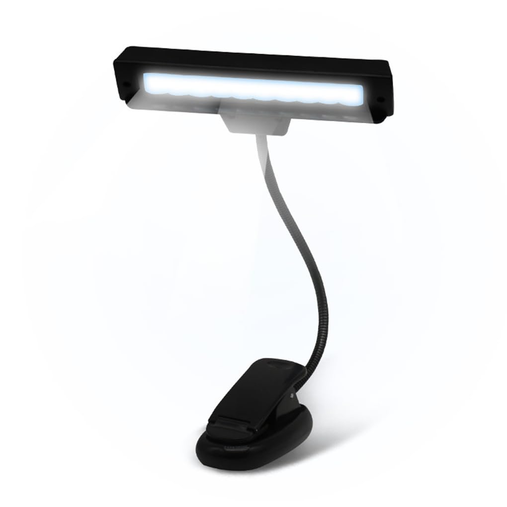Lámpara de libro portátil con soporte de música LED con cuello Flexible iluminación de Camping para el hogar suministros de práctica de estudio