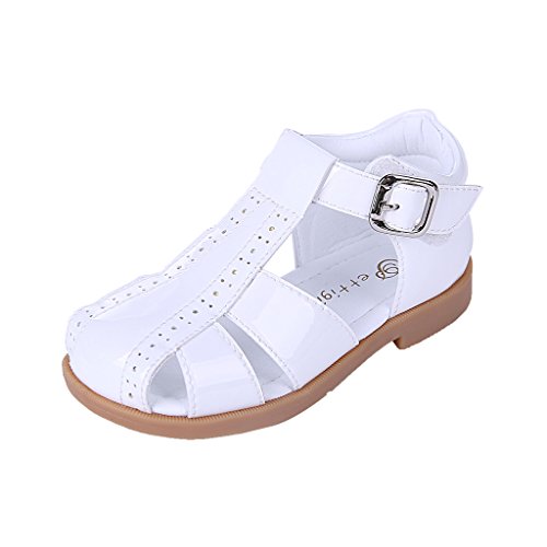 Pettigirl Ragazzi Estate Sandali Piccolo Gentiluomo Bambino Piccolo Bambini Nozze Partito Casuale Scarpe, Bianca, 26