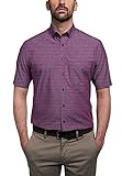 eterna Modern Fit Hemd Kurzarm Button Down Kragen Besatz Karo dunkelrot Größe 42
