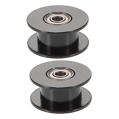 2pcs 20 20 Tooth Pulley 3D Printer Gt2 Pulley Idler Timing Pulley Gt2 Timing Pulley Idler Pulley 2gt Pulley Roller Wheels Synchronous Wheel Timing Belt Wheel Black Aluminum Alloy FUNOMOCYA