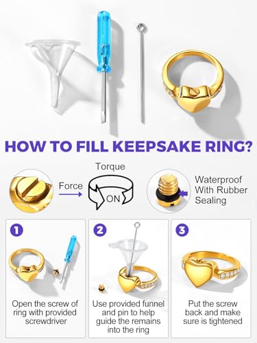 Image of Richsteel Stainless Steel Heart /Claddagh Cremation Urn Ring for Ashes for Women Waterproof Locket Rings Memorial Jewelry(with Gift Box)