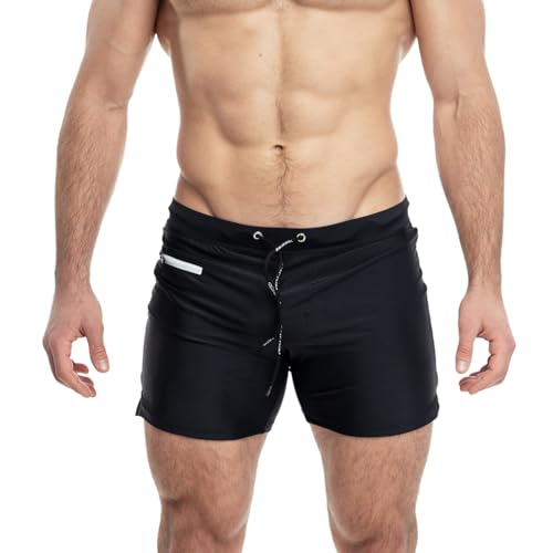 Taddlee Men's Swimwear Swim Shorts Trunks Square Cut Black Blue Swimsuits Boxers