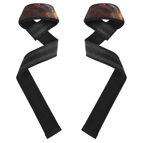 STAYTOP Fire Dragon Wrist Straps for Weightlifting,Lifting Straps with Neoprene Cushioned Wrist Padded and Anti-Skid Silicone for Strength Training,Bodybuilding,Deadlifting