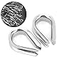 Edelstahl -Fingerhut, 2pcs 14mm Marine Drahtseilklemme Kabel Schutzring Dimbles Klemmen für Drahtseilkabel Dimbeln Rigging