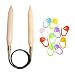 Knitter's Pride Bundle: Jumbo Basix Circular 47-inch (120cm) Knitting Needles; Size US 50 (25.0mm) with 10 Artsiga Crafts Stitch Markers 400266