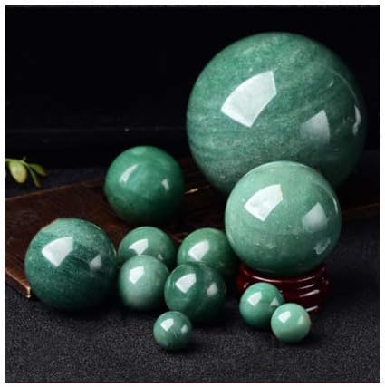 Miniatura 3 de oneory - Esfera de cristal de cuarzo curativo natural, bola de piedras preciosas de aventurina verde, 1.969 in, escultura natural con soporte