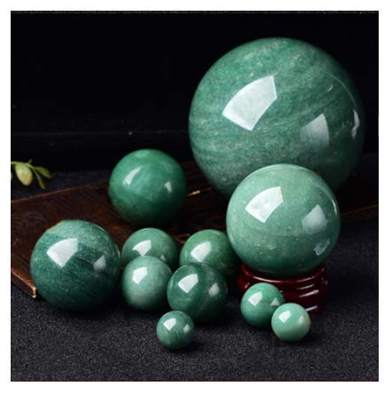 oneory Natural Healing Quartz Crystal Sphere Green Aventurine Gemstone Ball 50mm Natural Sculpture Figurine with Stand (Green Aventurine 5cm/1.97 inch)