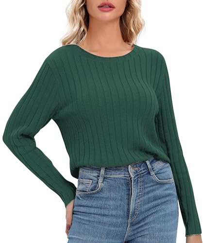 Image of Urban CoCo Women's Lightweight Crewneck Pullover Sweaters Long Sleeve Fall Knitted Sweater Tops