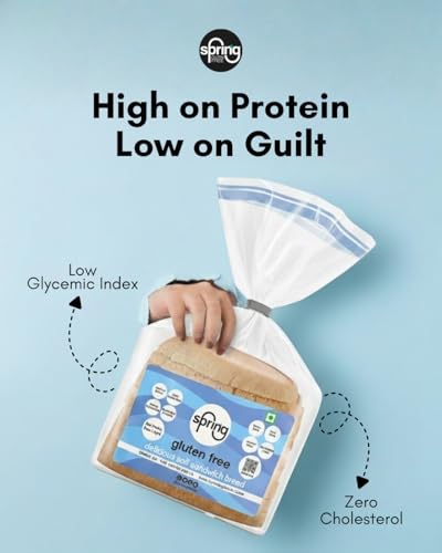 Image of Sprinng Gluten Free, 200 gm (Pack of 2), Low GI, Wheat Free, Maida Free, Lactose Free, Diabetic-friendly, Vegan, Allergen Free, Soy Free, Plain Bread, Certified Gluten-Free, Made in Celiac-Safe Facility.
