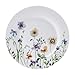 Mikasa Audrina Water Color Flowers Bone China Lightweight Chip Resistant 12 Piece Dinnerware Set, Service for 4, White