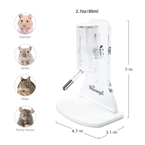 Niteangel 80Ml Hamster Water Bottle With Stand No Drip Gerbil Water Feeder Dispenser For Hamster Gerbils Mice Degus Lemming Hedgehog Small-Sized Pet #TOP1