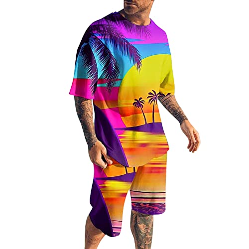 Short manches courtes confortable pour homme vetement de plage respirant imprime
