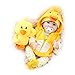 POHOVE Reborn Bebé Muñecas 22 Inch Realista Newborn Realista Suave Silicona Bebé Muñecas, Ponderado Reborn Girl Muñeca con Amarillo Ropa Y Pato Juguete Accesorios Cumpleaños Juego para Niñas