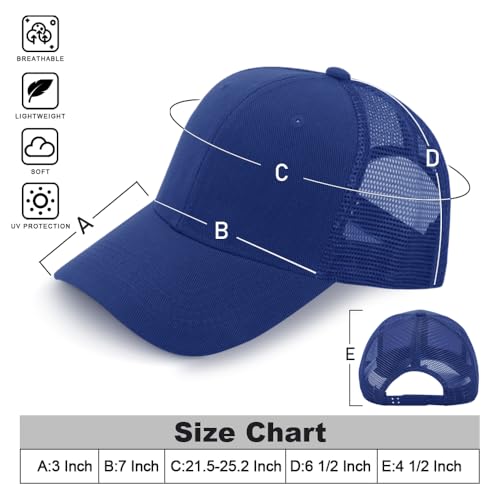 Image of ZH 24 Pack Blank Mesh Trucker Hats, Bulk Baseball Caps Adjustable for Men and Women, Wholesale Plain Snapback Caps