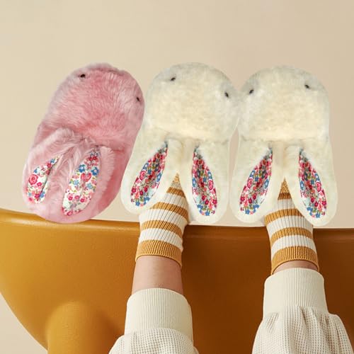 Womens Bunny Cute Animal Slippers Adult House Fuzzy Easter Rabbit Ladies Memory Foam Comfy Fluffy Indoor Outdoor Slippers2