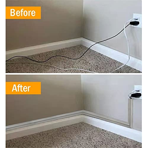 GQQGSHOP Protector de Cable de Piso de PVC 6.5ft, Organizador de Cables Autoadhesivo para Pisos (Gris, Ancho 55mm/2.16in) miniatura 3