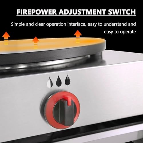 Multifunktions-Gas-Pfannkuchen-Maschine, kommerzielle Crepe-Maschine, verdickter Edelstahl-Körper 20mm verdickt großen Durchmesser Kuchenplatte für Business, Get-Togethers – Bild 5