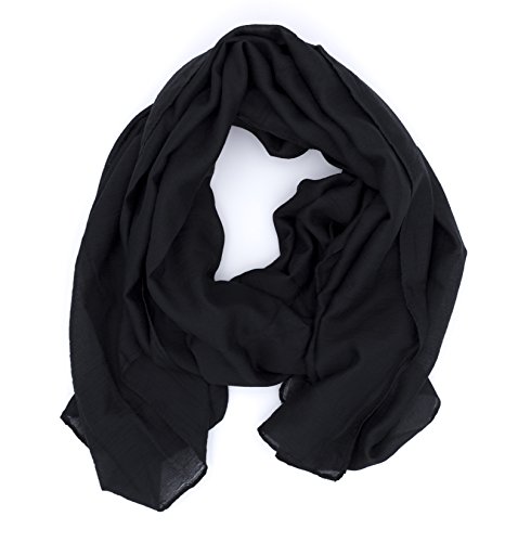 DOLCE ABBRACCIO by RiemTEX WILD CAT Damen Schal Halstuch Tuch aus Chiffon für Frühling Sommer Ganzjährig (Schwarz)