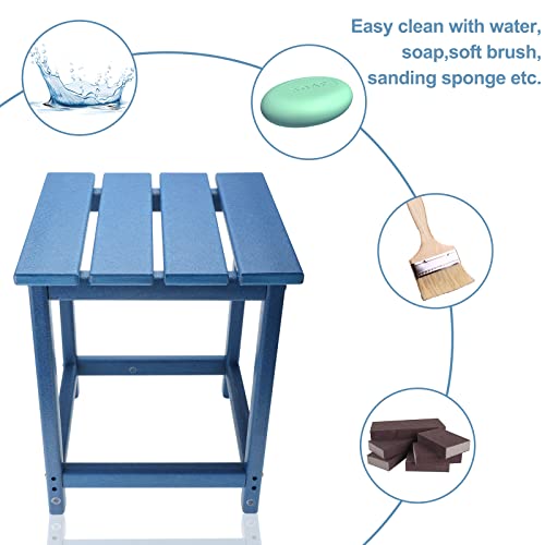 Searqing Adirondack Square Outdoor Side Table, 18"X 15"X15" Easy Assemble Weatherproof Patio End Table With Bottom Shelf For Patio, Backyard,Pool,Lawn,Deck,Balcony #TOP4