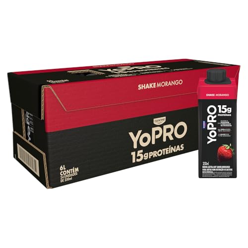 Pack YoPRO Bebida Láctea UHT Morango 15g de Proteínas 250ml -24 Unidades