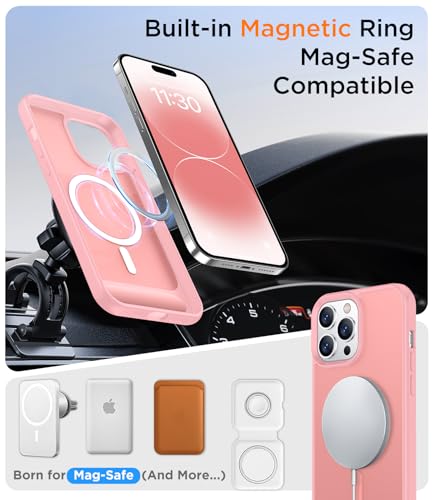 Image of Magnetic Compatible with iPhone 14 Pro Max Case, [Built-in Invisible Kickstand][Compatible with MagSafe] [Military Grade Shockproof] Slim Translucent Matte Phone Case for iPhone 14 Pro Max 6.7 inch