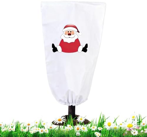 Paños heladas para plantas al aire libre – Cierre de cremallera – Diseño de Navidad cubiertas de plantas de invierno protección contra la congelación | para arbusto, césped, árbol, arbusto, fruta