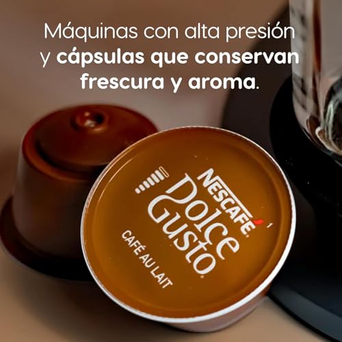 Image of NESCAFE Dolce Gusto Cafe Au Lait Coffee Capsules (Pack of 3) - 16 Pods (160g) Box Each - Smooth Milk Coffee with Balanced & Round Flavor, Robusta Blend, Cafe-Style Drink, Compatible with Dolce Gusto Machines, By Cougar - (IMPORTED-UK)