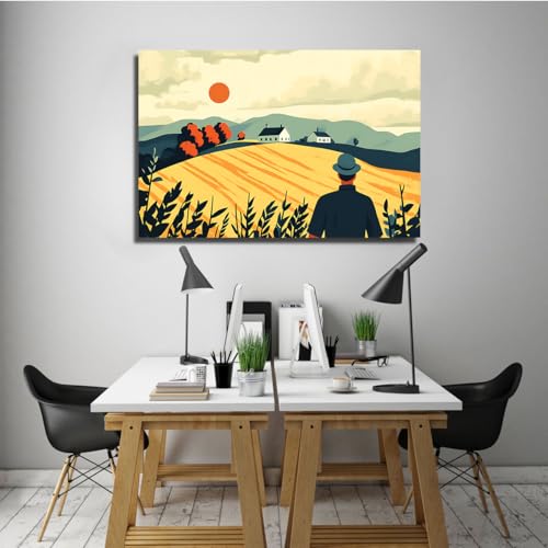 Impression sur toile campagne déco cottage tableau mural 45x68 - 3