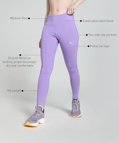 Image of Puma Polyester Mid Rise Tight Fit Womens Athleisure Tights (S22PUMA52161101-P)