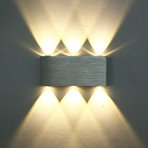 Lampop LED Applique Murale Intérieur Haut et Bas Moderne Lumière 6W Veilleuse Blanc Chaud pour Salon Salon Chambre Hôtel