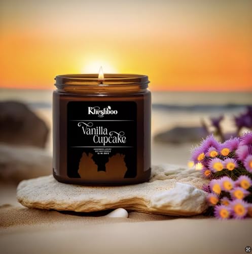 Image of Scented Soy Wax Candle Luxury Jar for Home Decor & Aromatherapy | Relaxing Aroma Candle | 200 Gm | 25+ Hours Burn Time | Smoke Free & Non-Toxic (Set of 2 Whiskey Caramel + Vanilla Cupcake)
