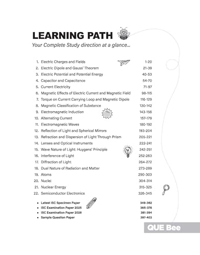 Image of Arihant ISC Physics Class 12 Exam 2026-27 | Quick Theory, Exam Pattern Questions & Sample Papers | As per ICSE Syllabus | Que Bee 2nd Edition 2027