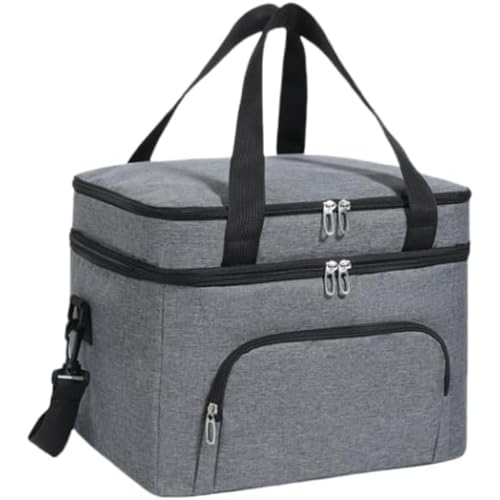 KQQK保冷バッグクーラーボックスクーラーソフトクーラー折りたたみランチボックス収納手持ち・肩掛け可能軽量防水耐水、お弁当箱、ピクニック、キャンプ。 (グレー,15L)