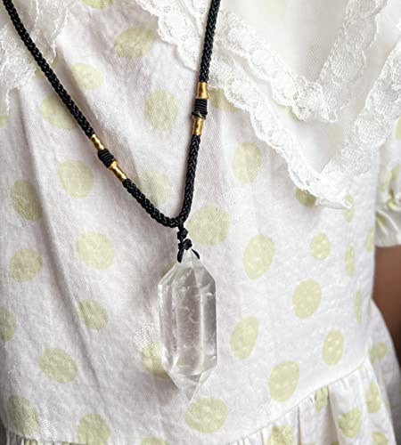 Aitelei Natural White Crystal Healing Crystal Pendants, Double Pointed Gemstone Pendant Necklace Chakras Jewelry For Men & Women #TOP2