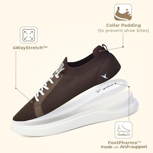 Image of YOHO Trip Sneakers for Men | Stylish Casual Shoes with Elastic Laces | Comfortable, Stretchable & Ultra-Lightweight | Premium Breathable Mesh Fabric